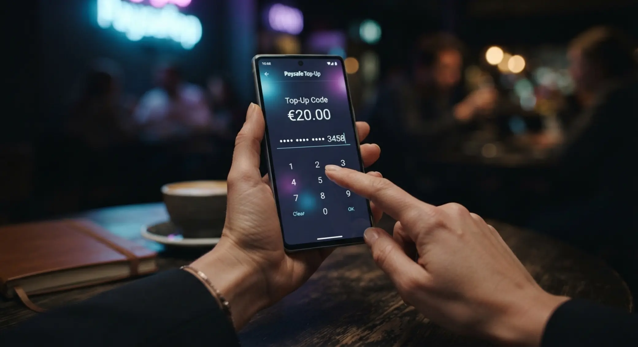 Saisie d’un code prépayé de 20 euros sur smartphone