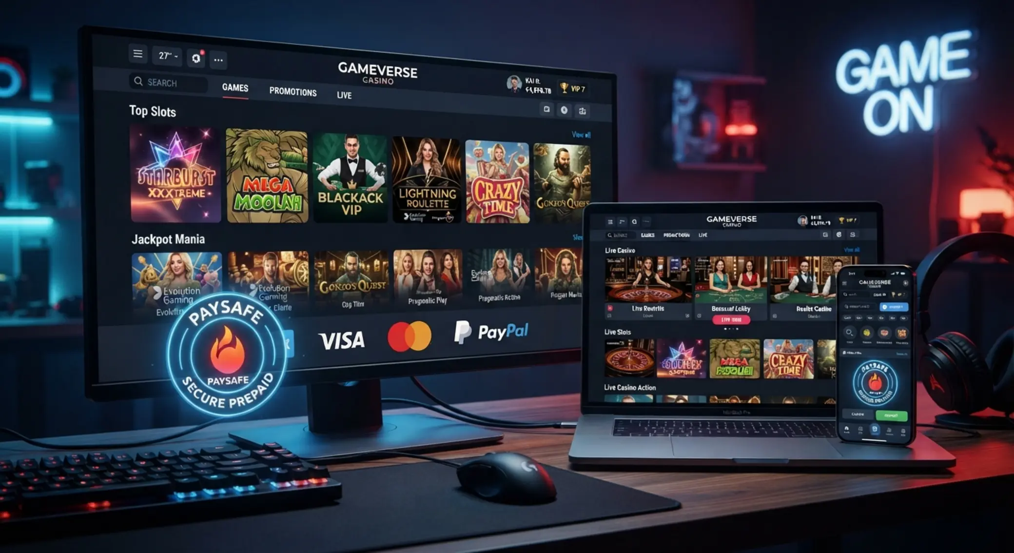 Sélection de casinos en ligne Paysafecard Sélection de sites compatibles avec Paysafecard sur desktop et mobile