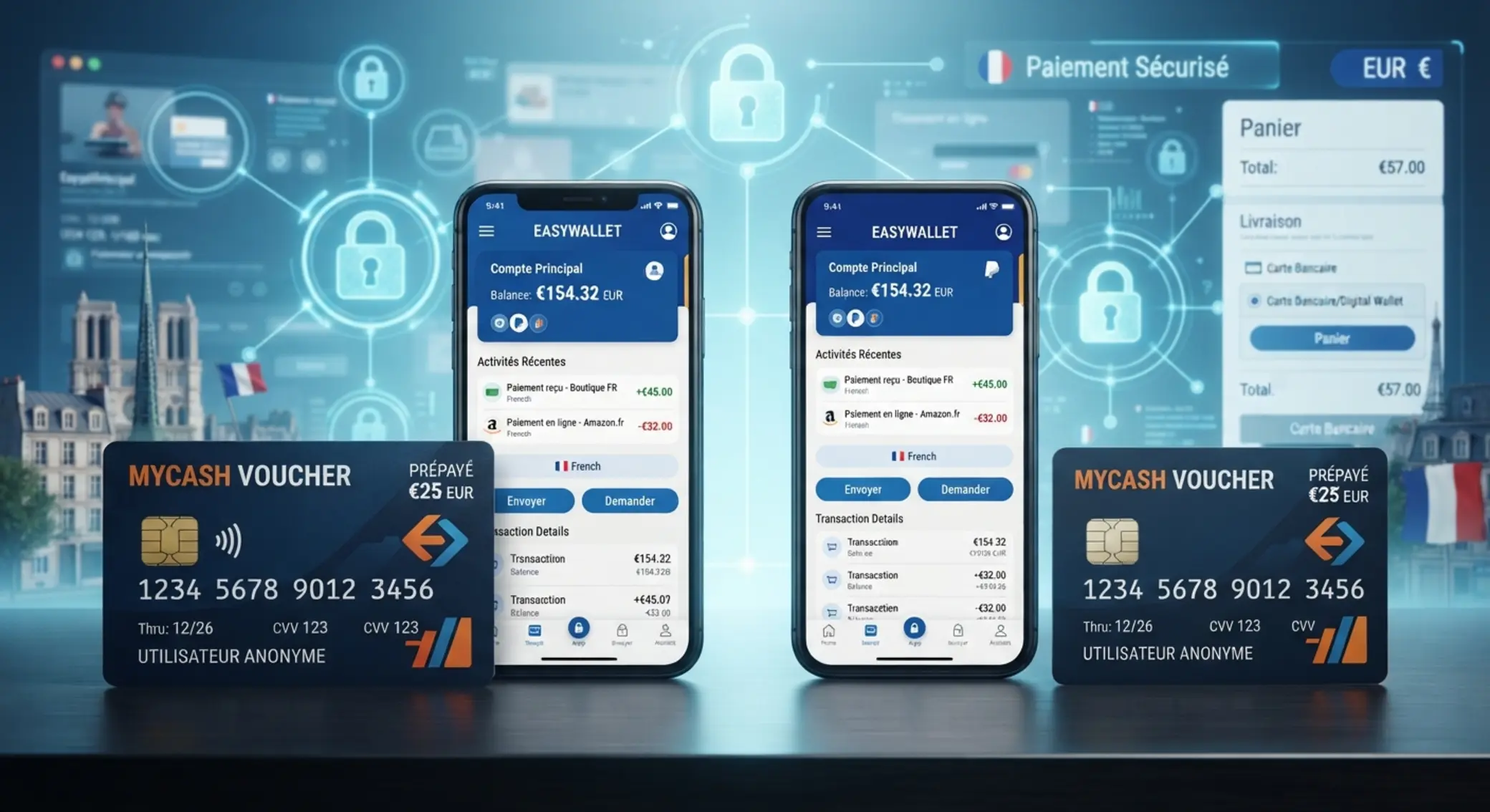 Paysafecard et PayPal en comparaison Comparaison visuelle entre Paysafecard et PayPal pour paiements en ligne