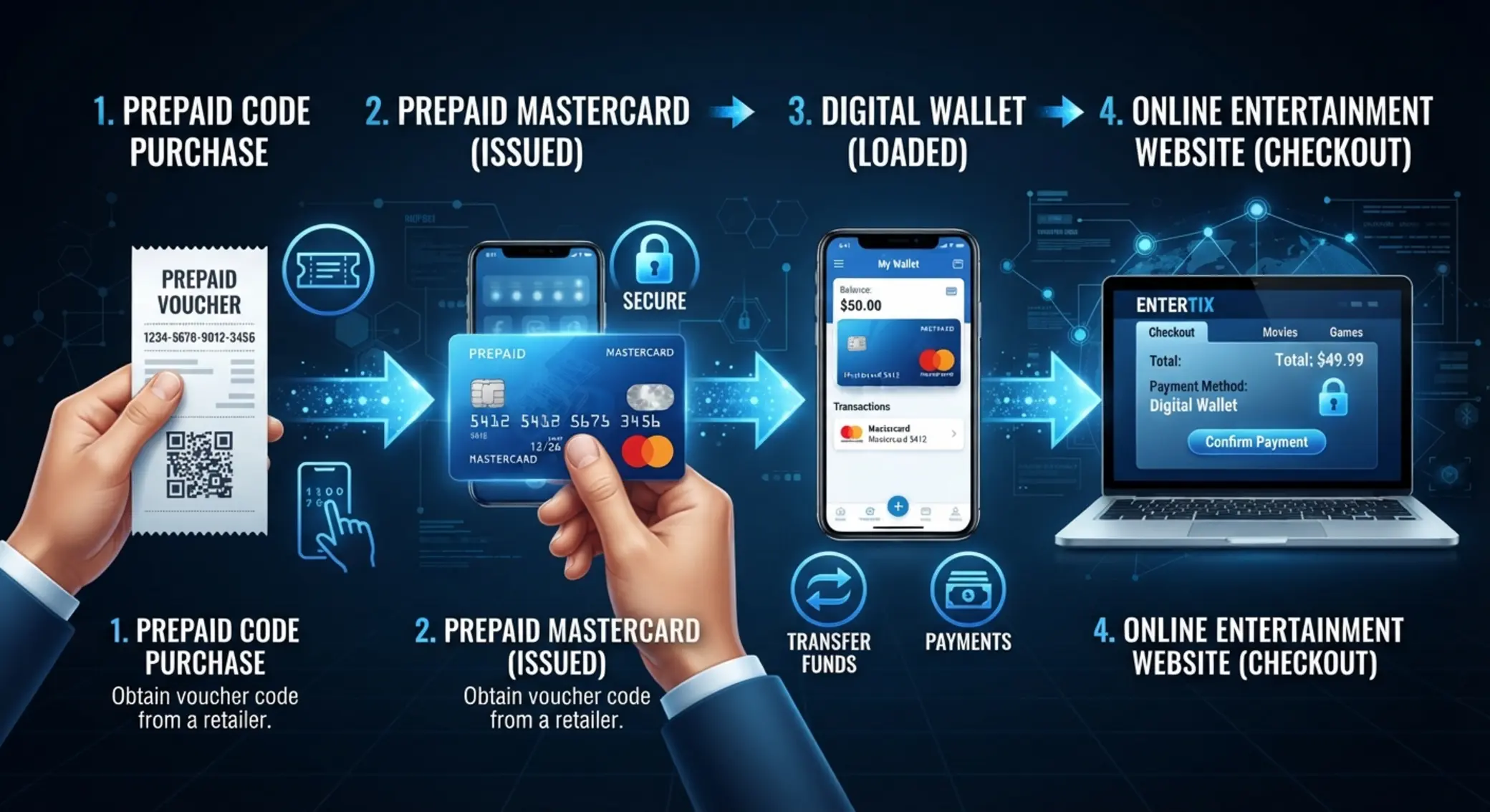 Flux dâutilisation Paysafecard avec PayPal SchĂ©ma du flux Paysafecard vers Mastercard puis PayPal et site en ligne